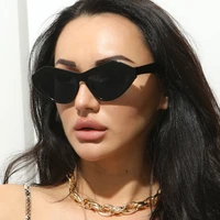 new vintage black cat eye sunglasses women fashion brand designer mirror polygon frame cateye sun glasses for female shades