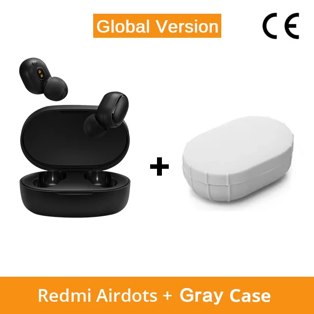 Add Gray Case Xiaomi Redmi AirDots наушники Bluetooth гарнитура 5,0 TWS истинный беспроводной стерео SBC милый мини-светильник наушники с автоматической зарядкой - Цвет: Add Gray Case