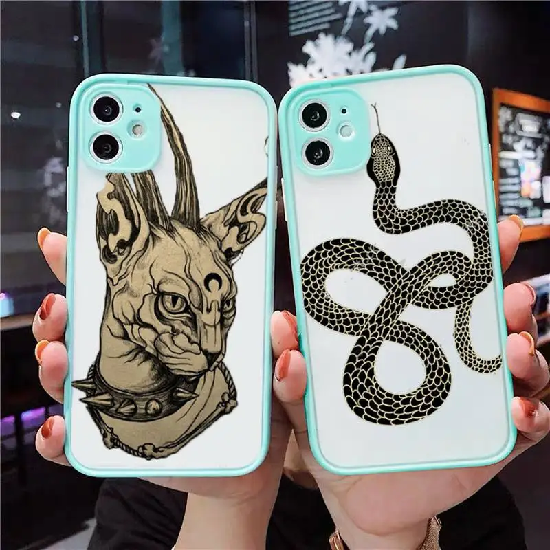 

Polly nem pintura arte suave Phone Case For iPhone 12 11 Mini Pro XR XS Max 7 8 Plus X Matte transparent blue Cover