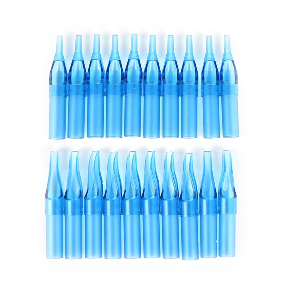 

10pcs 3/5/7/9R Blue Mixed Sterile Disposable Tattoo Machine Gun Nozzle Tips Needle Tube For Tattoo Gun Needle Ink Cup Grip Kits