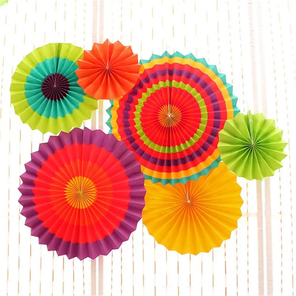 

Cardboard Paper Flower Fan Festival Decoration Supplies Folding Fan Party Supplies Flower Set