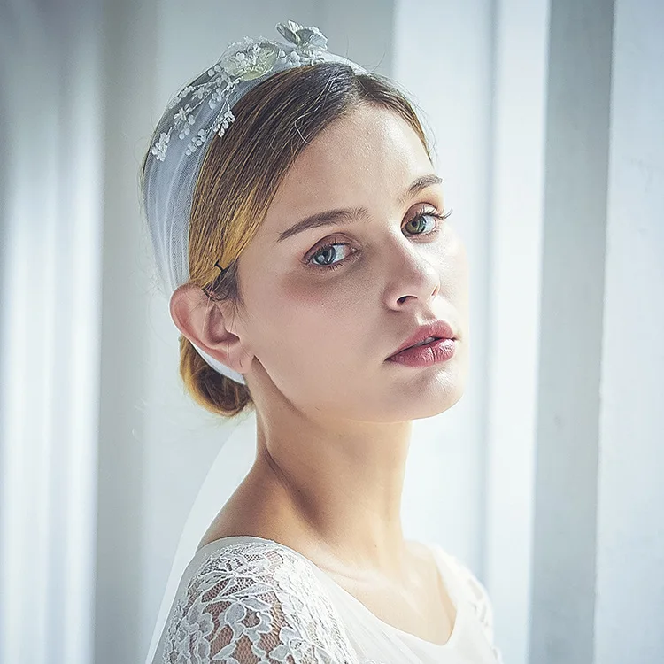 Серебряный Цвет цветочный свадебный головной убор с аксессуары для вуалей