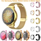 Ремешок металлический для смарт-часов, браслет Correa для Samsung Galaxy Watch Active 2 44 мм 40 мм, упаковочный ремешок 2 в 1 с защитным чехлом