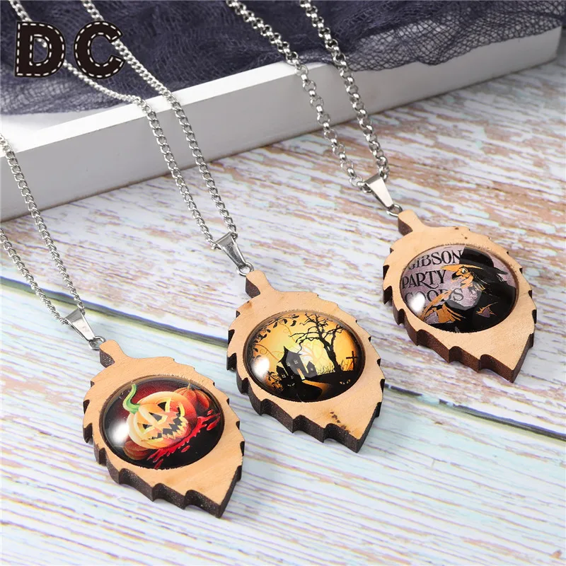 

DC 20pcs/lot Happy Halloween Photo Glass Cabochon 25 20 12 10 mm Round Cabochons For Jewelry Making Findings Accessories