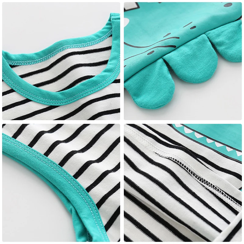 

HH Boys Clothing Sets Summer Kids Suits 2pcs T shirt Vest Shorts Baby Boy Clothes Set Children's Clothing Cartoon Top For Teens