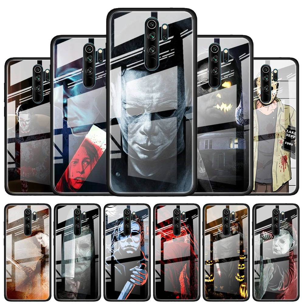 Чехол Хэллоуин Майкл Майерс из закаленного стекла для Xiaomi Redmi Note 8T 9S 7 8 9 Pro K20 K30
