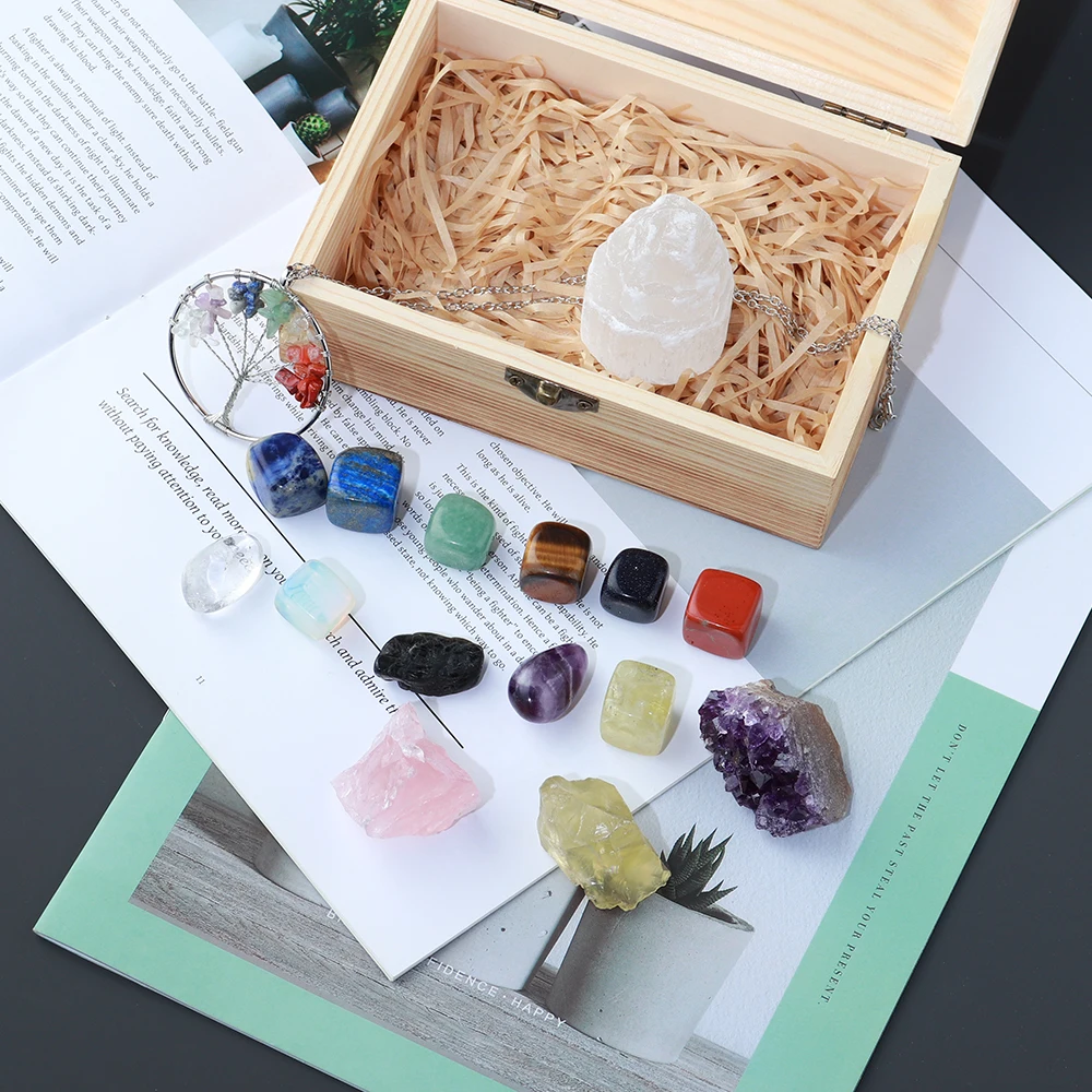 Набор Натуральных кварцевых семь чакр хрустальный камень аметистовый кластер