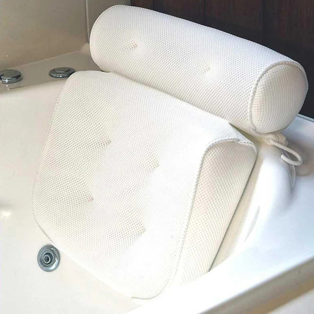 

Bathing pillow with Suction Cups Neck and Back Support bath headrest Pillow for bathroom Home Bathtub Cushion Accersories