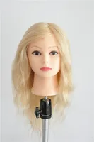 Mannequin Head Salon 100% Real Hair 22" Blonde Training Hairdressing Practice Cosmetology Mannequins Hair Stylin with Free Clamp