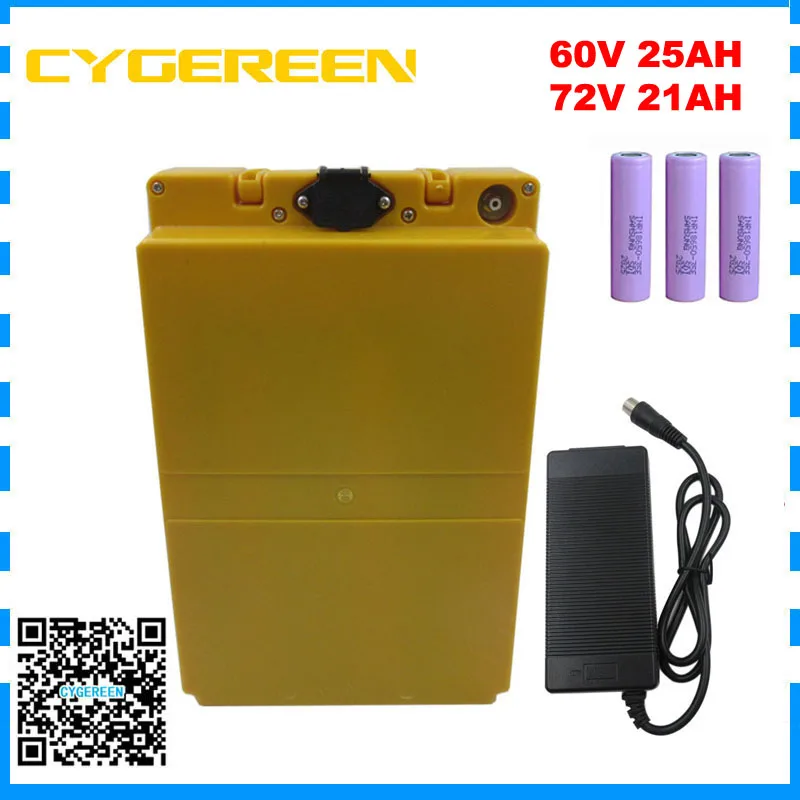 

1500W 16S 60V 25AH Lithium Scooter Battery 72V 17AH 21AH Electric Bike Bateria Pack 3500MAH 35E 18650 cell 30A BMS 2A Charger