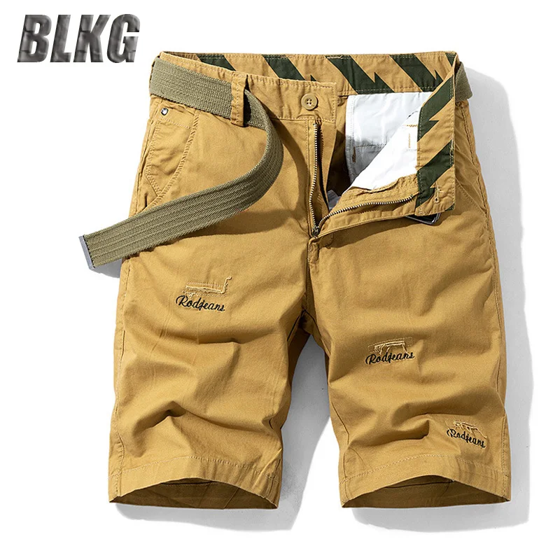 Шорты-карго мужские свободного покроя повседневные штаны из чистого хлопка
