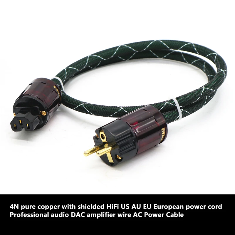4N Чистая медь с экранированным Hi Fi шнур питания для США Австралии ЕС Европы