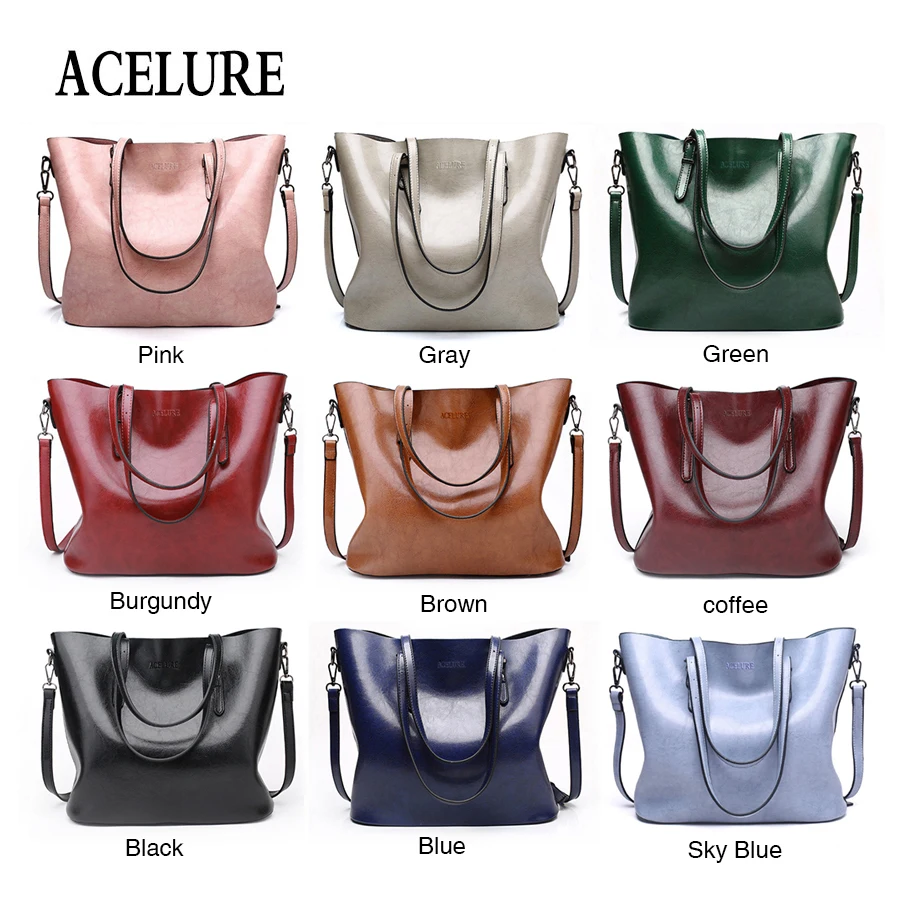 ACELURE женская сумка на плечо модные женские сумки из вощеной кожи вместительная