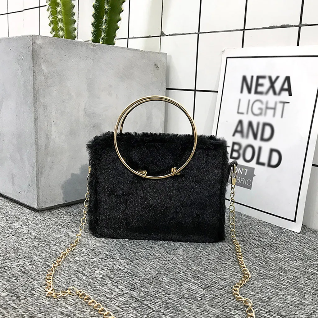 

Сумка на плечо Женская однотонная с ворсом, Модный мессенджер для студентов, дикая Сумочка, чемоданчик для женщин, 2021