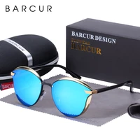 barcur vintage polarized sunglasses women round sun glassess ladies cat eye womens glasses