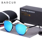 Солнцезащитные очки женские BARCUR, круглые поляризационные очки в винтажном стиле, кошачий глаз