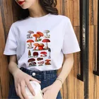 Грибом, милый рисунок, футболка с коротким рукавом и круглым вырезом на лето футболка Ulzzang Harajuku 90s для девочек футболки женские футболки без рукавов платье Mujer