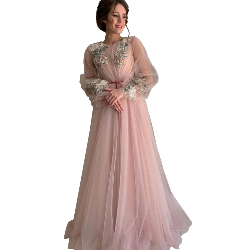 Длинное мусульманское вечернее платье с аппликацией 2020 арабское Дубай длинные