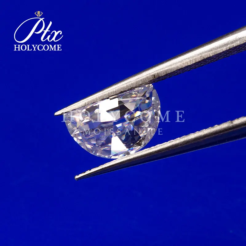 

9.25 hardness loose half moon shape 5*8mm 0.9ct hot sale moissanite vvs gemstones diamond