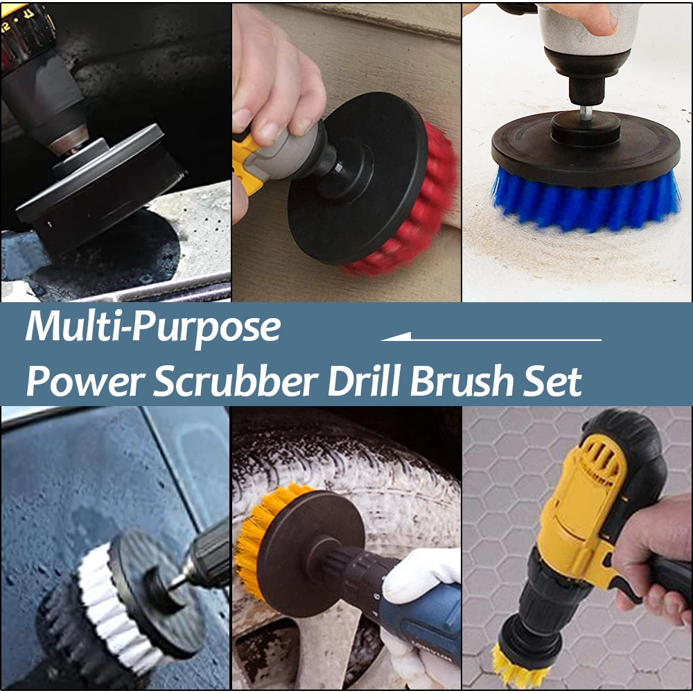 

Electric Drill Brush Cleaner Scrubbing Brushes for Bathroom Surface Grout Tile Tub Shower Kitchen Auto Car Cleaning Tools