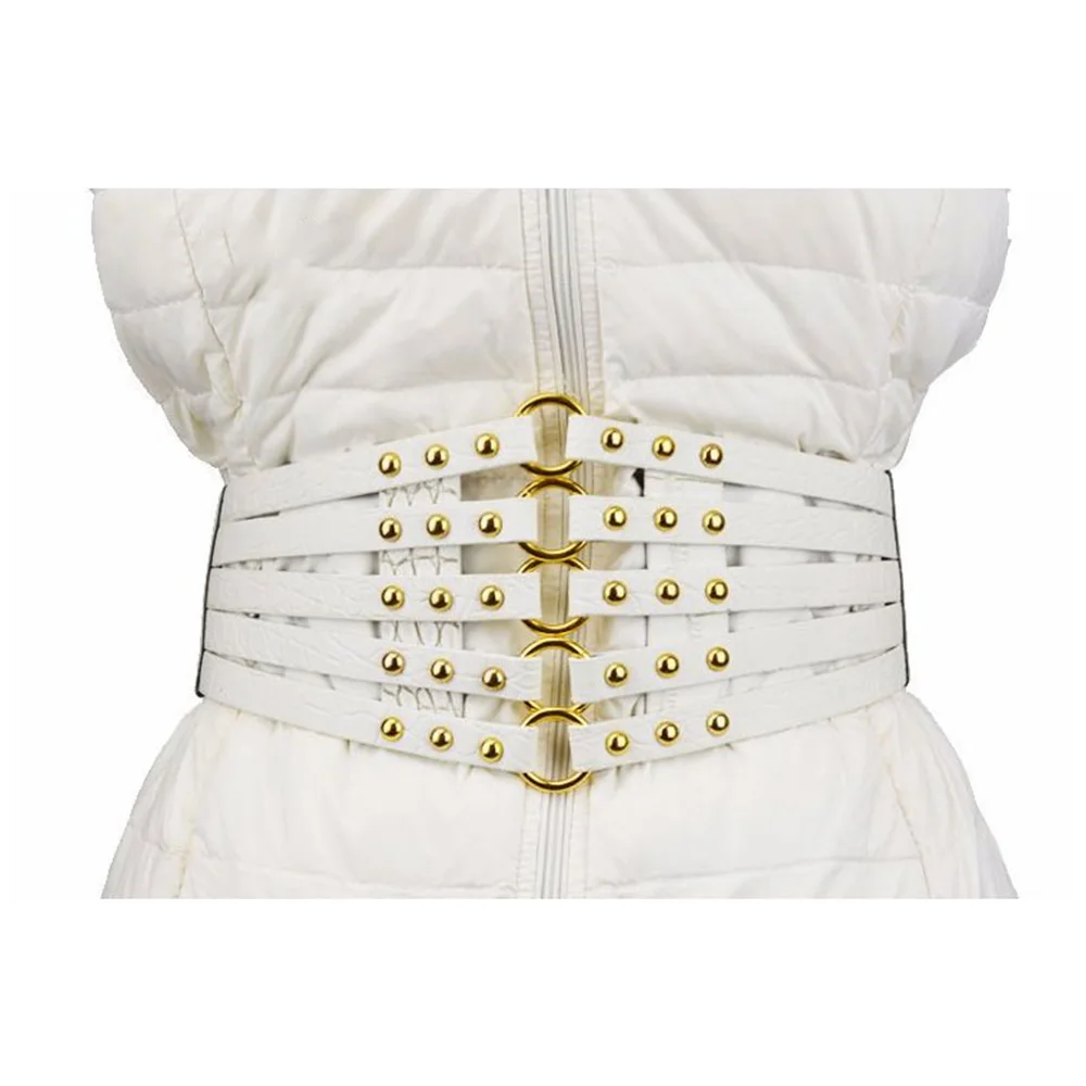 Ladies Overcoat Decorative PU Leather Belts Women's All-around Skirt Down Jack Waistband Female Belt 12cm Width AK008