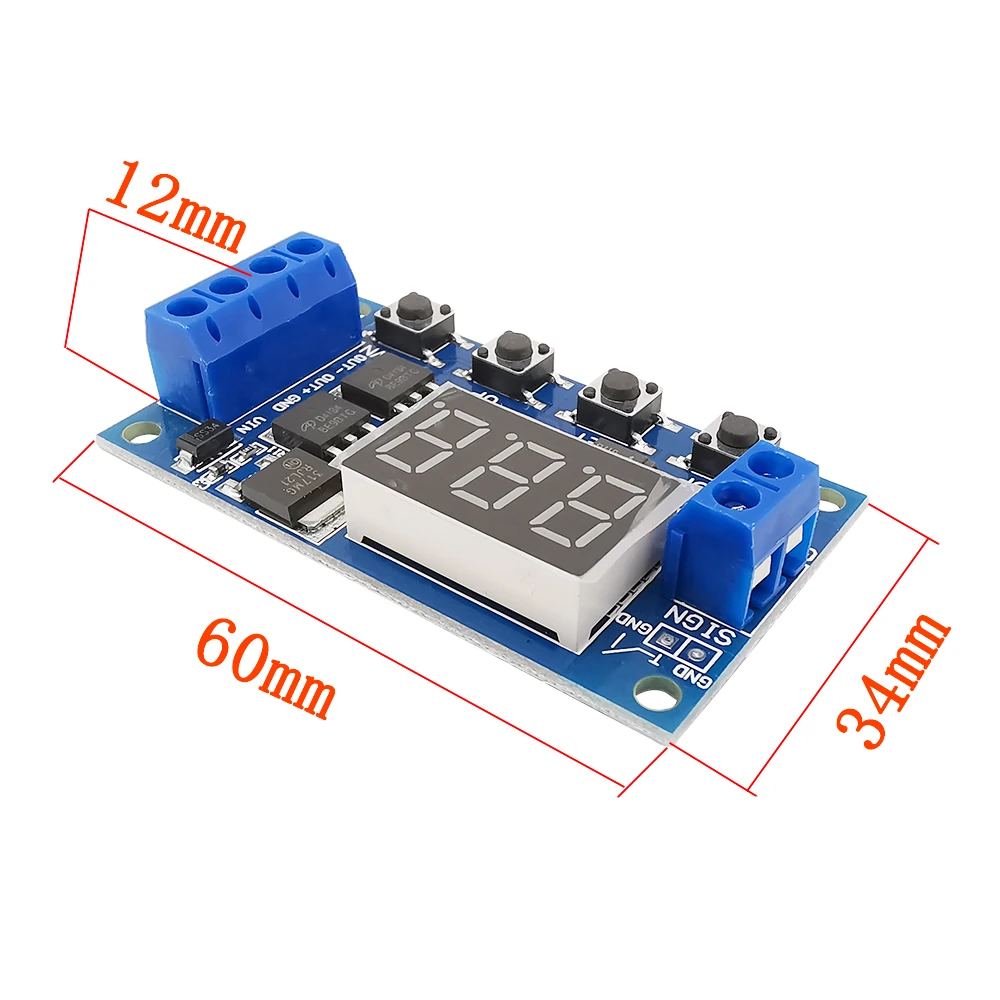 DC 12V 24V двойной МОП трубка светодиодный цифровой реле задержки времени цикл