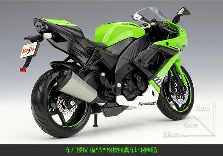 MAISTO 1/12 Масштаб Модель мотоцикла игрушки Kawasaki Ninja ZX 10R 2010 литье под давлением