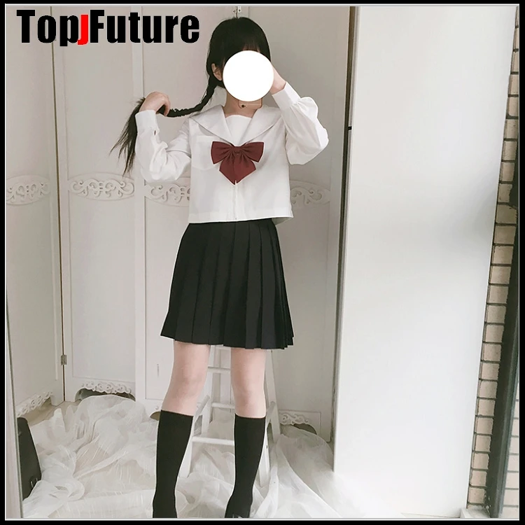 Японская Студенческая униформа летний костюм ортодоксальный моряка