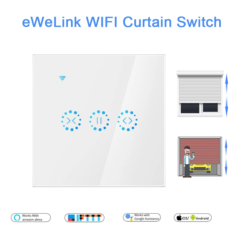 EWeLink WiFi штора переключатель для рольставни Электрический двигатель Google Home Alexa эхо