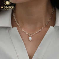 ashiqi natural freshwater pearl 925 sterling silver necklace fashion jewelry for women