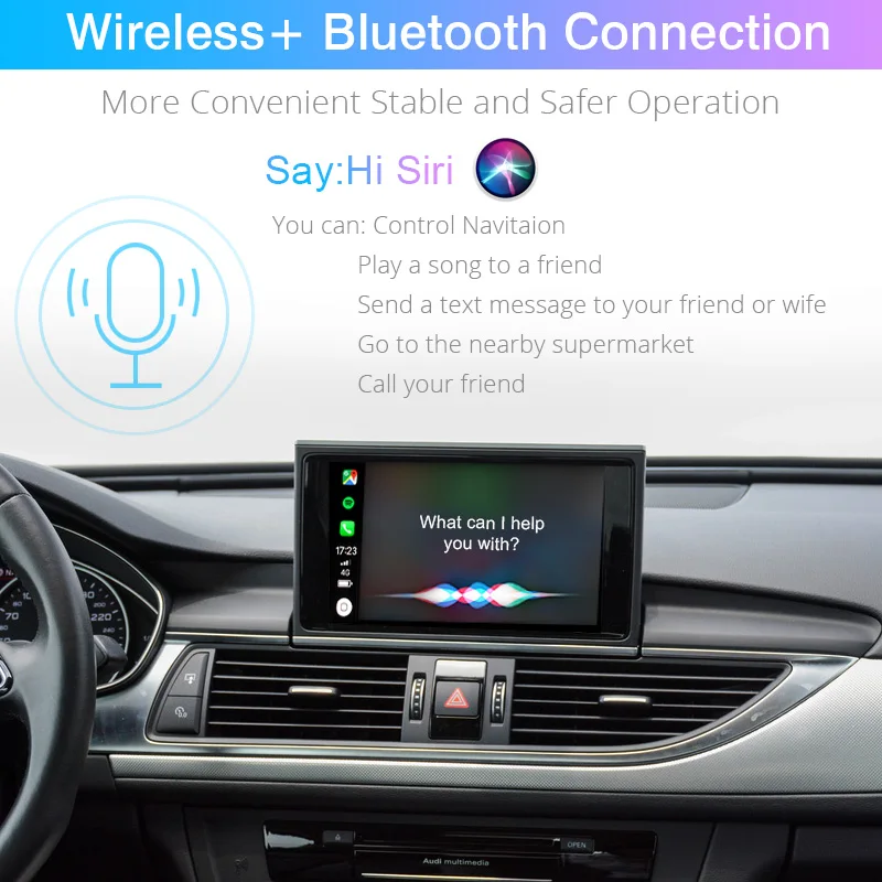 Yeesite Wifi + Bluetooth беспроводная автомобильная игра Carplay для Audi A6LA8L Q7 2013 2017 OEM Поддержка