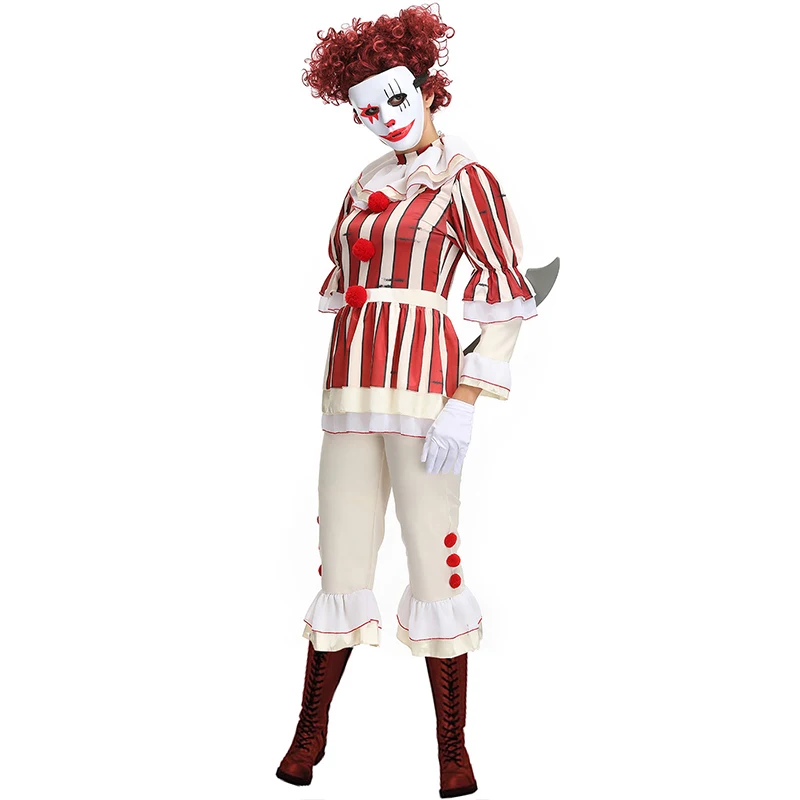 

Карнавальные костюмы для ролевых игр, забавный косплей джокера, озорной арлеквин, страшный цирковой клоун, косплей, костюм на хэллоуин для ж...