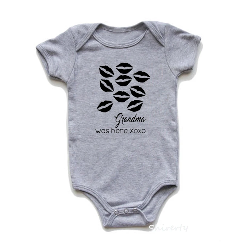 Футболка со смешным буквенным бабушка здесь ромпер с изображением губ хлопок