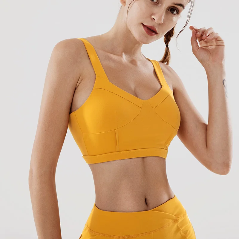 

New Sexy Ruched Cropped Yoga Sport Bra Wireless Fitness on-trend Yoga Clothes Stitched High-stretch crop-bra