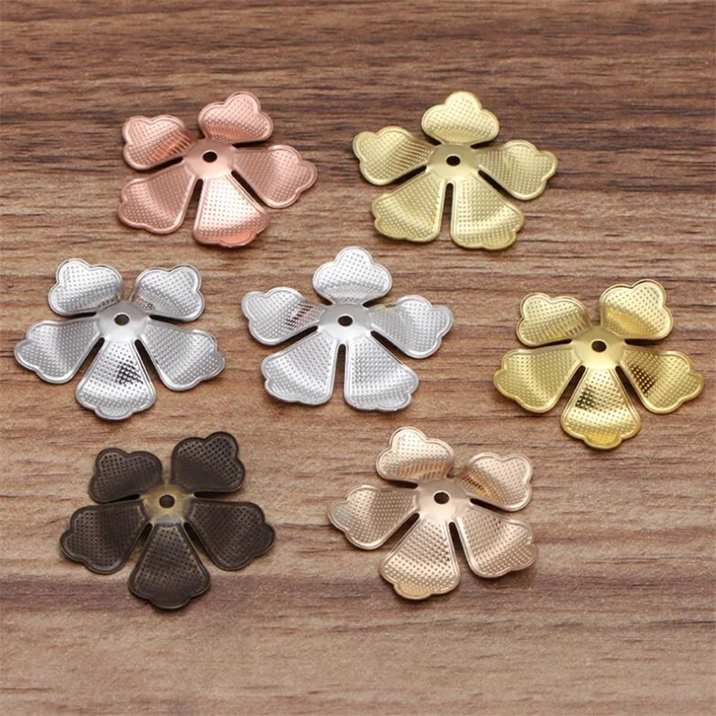 20pcs/lot 30mm Vintage Retro Flower Charms End Caps Bead Spacer DIY Necklace Handmade Findings | Украшения и аксессуары