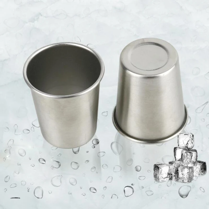 50 мл на открытом воздухе практичный Нержавеющая сталь чашки набор снимков мини