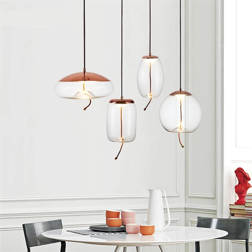 Скандинавские стеклянные подвесные светильники ручной работы для аквариума