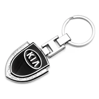 car keychain 3d metal shield badge keyring auto decoration accessories key chain for kia kx5 k3 shuma stonic picanto kx1 cerato