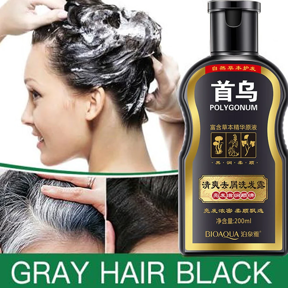 

1Pcs Natural Fast Hair Dying Polygonum Shampoo Ginger Hair Dye Permanent Black Hair Shampoo for Women and Men Gray Hair Removal