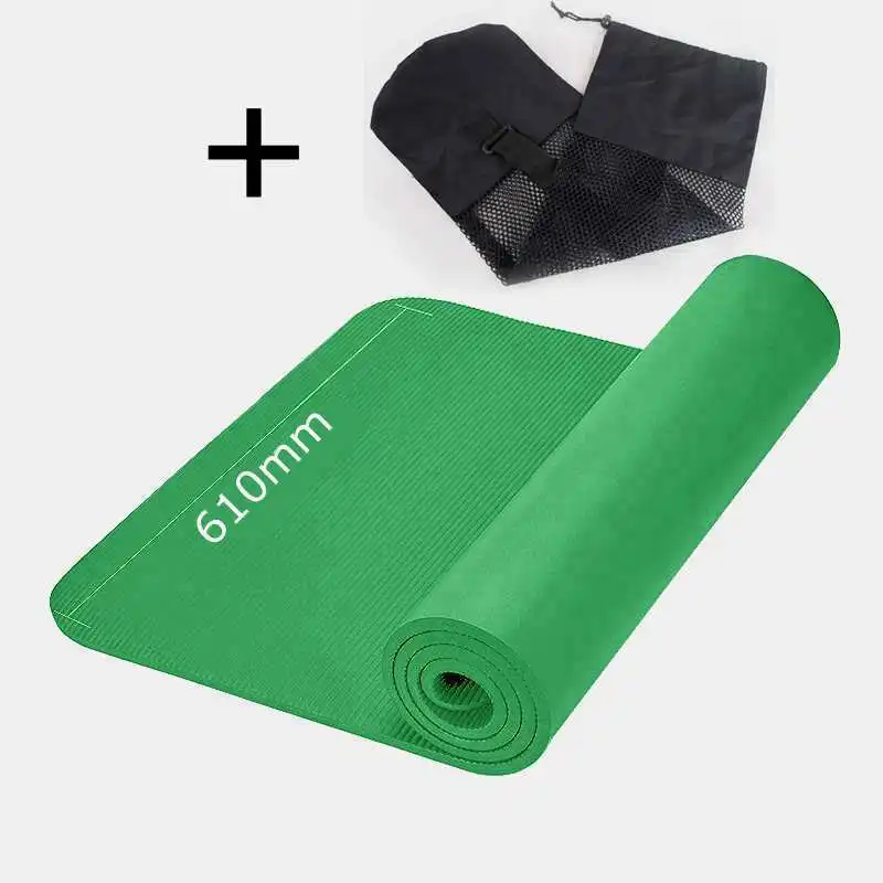 green with bag 8 мм большой размер Нескользящие коврики для йоги для фитнеса NBR безвкусные пилатес коврики для спортзала спортивные коврики складные коврики с сумкой для йоги - Цвет: green with bag
