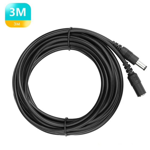 Besder dc power extension cable 3 meter/ 10ft jack socket to 5.5mmx2.1mm male plug for cctv camera 12 volt extension cord