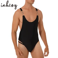 sexy mens undershirts leotard sports fitness bodysuits one piece singlet wrestling vest gay homme nightwear sleepwear