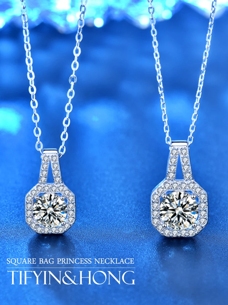

2021 trendy luxury brand original Moissanite necklace wedding necklace couple necklace and pendants for women sets