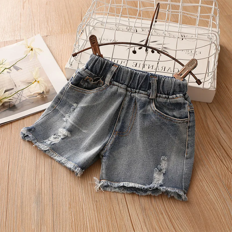 Джинсовые шорты для девочек на Возраст 3 12 лет|Шорты| |