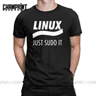 Linux Just Sudo It Geek, Мужская Винтажная футболка из 100% хлопка с круглым вырезом, большие размеры