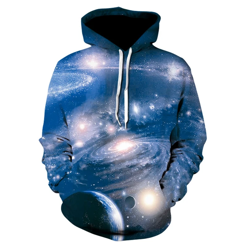 

Толстовка Спортивная Мужская/Женская, Повседневный свитер с 3D принтом звездного неба, модная худи с космическим принтом