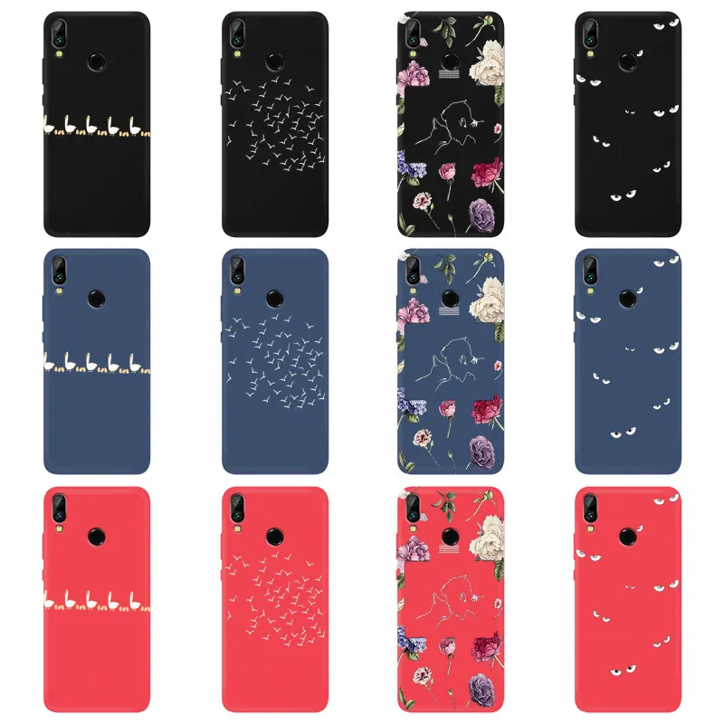 Ультратонкий матовый чехол для huawei Y5 Y6 Y7 Prime Y9 2017 2018 2019 Enjoy8 силиконовый узор задняя