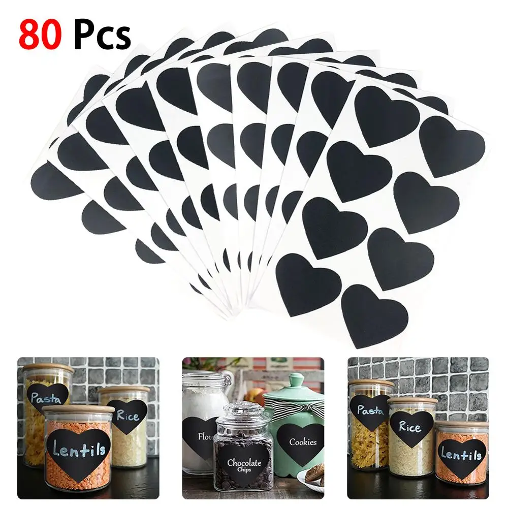 

Waterproof Chalkboard Kitchen Spice Label Stickers Home Pots Bottles Tags Blackboard Labels Stickers With Marker Pen