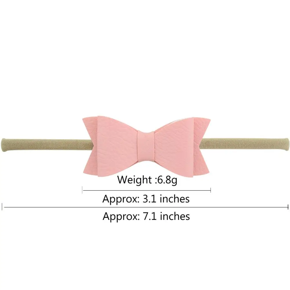 12 шт./лот 3 дюйма бутиковая кожа бант нейлоновая повязка на голову эластичные