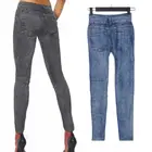 Женские брюки-леггинсы, облегающие брюки, Высокая талия джинсы джинсовые штаны Стрейчевые узкие брюки